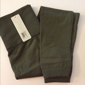 Leggings OSFM Olive Green High Waist Tummy Compression BNWT Yelete